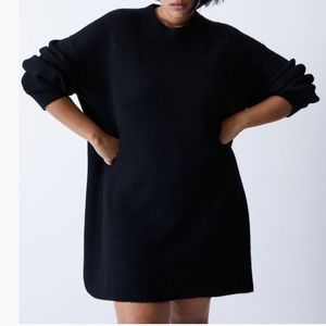 H&M black sweater dress size small NWT